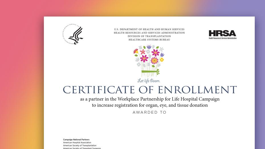 Certificate of enrollment