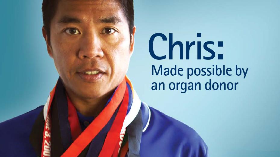 Chris: fue posible gracias a un donante de órganos