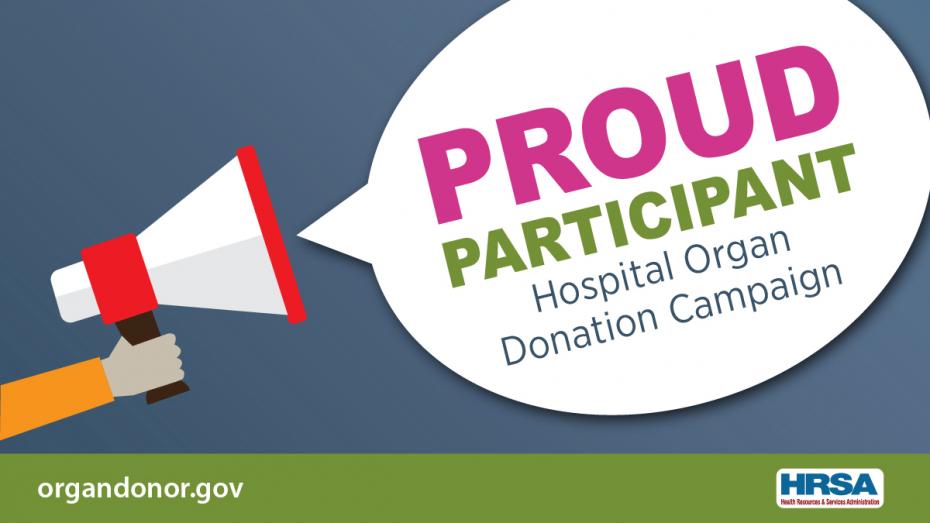 Orgulloso participante. Campaña de donación de órganos en hospitales.