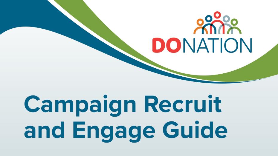 Donation Campaign Recruit and Engage Guide