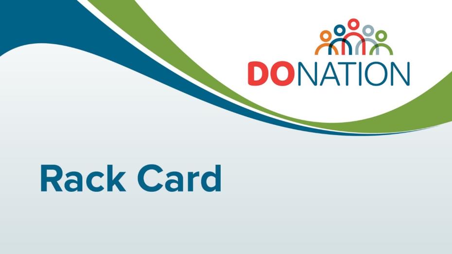An image that reads: DoNation Rack Card