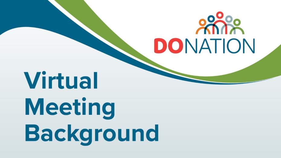 An image that reads: DoNation Virtual Meeting Background