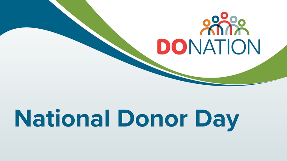 Text reads, "National Donor Day"